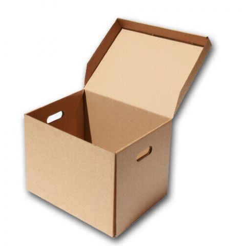 Cardboard Storage Box with Handle & Lid (integral / hinged)