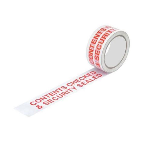 "Contents Checked" Printed Security Tape